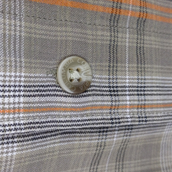 Men's Columbia Cotton SS Button Up Brown / Orange Plaid Lightweight Shirt 2XL - Picture 5 of 12